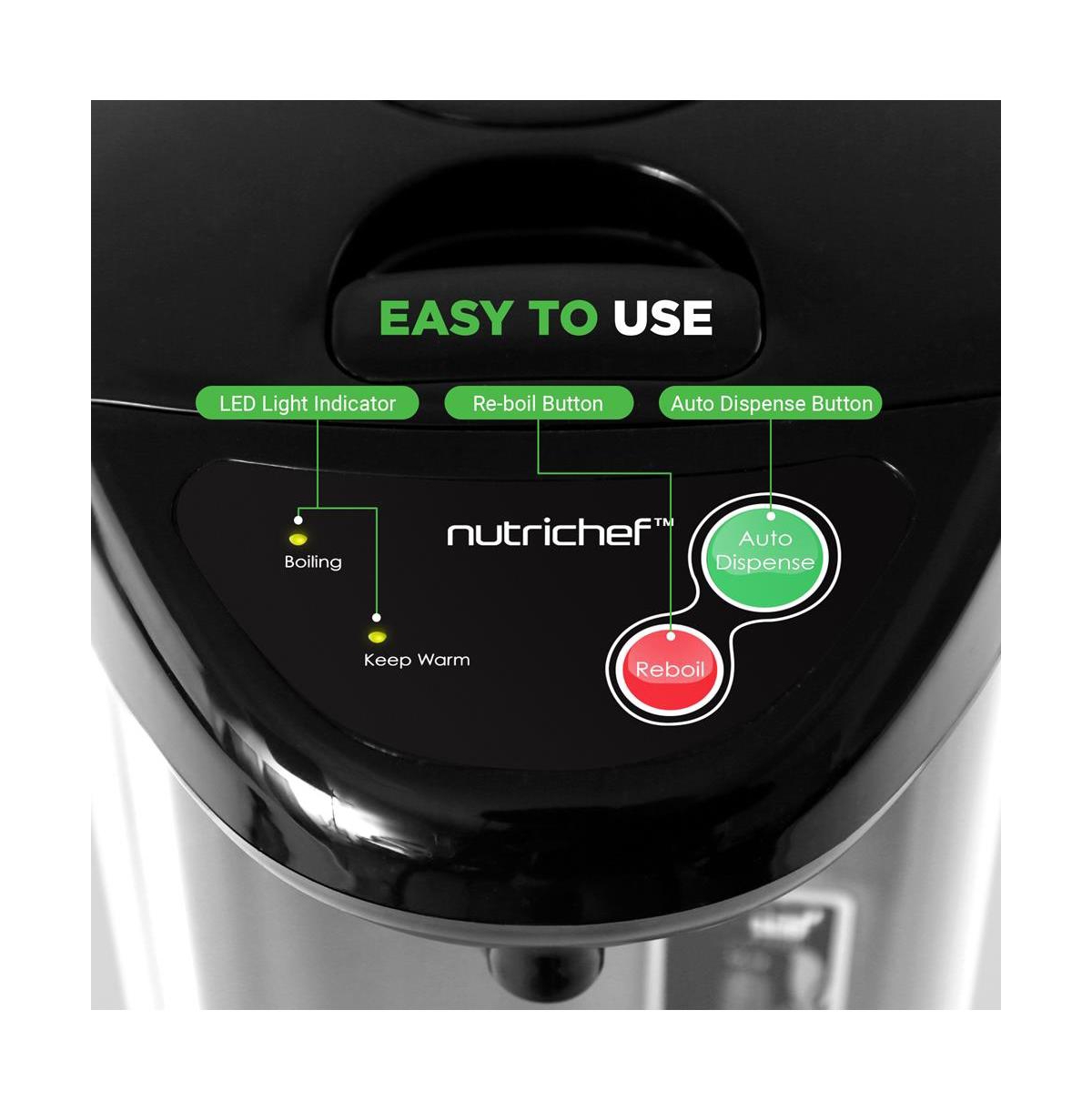 NutriChef 5L Electric Water Boiler & Warmer with Quick Heating and 3 Dispensing Options (PKWK63)