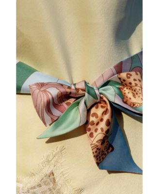Silk Skinny Scarf Indoor Forest