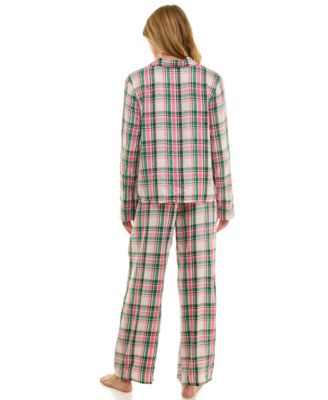 Women's 2-Piece Plaid Top and Pants Set