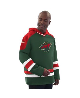 Starter - Men's Green/Red Minnesota Wild Hockey Pullover Hoodie