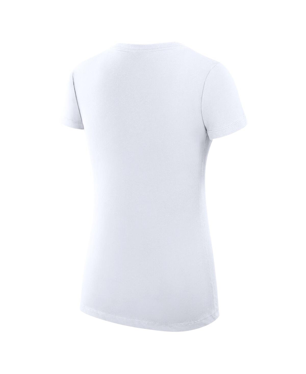 G-iii 4her By Carl Banks Women's White Buffalo Bills Super-slim Fit Lightweight Collage Team V-neck T-shirt In White