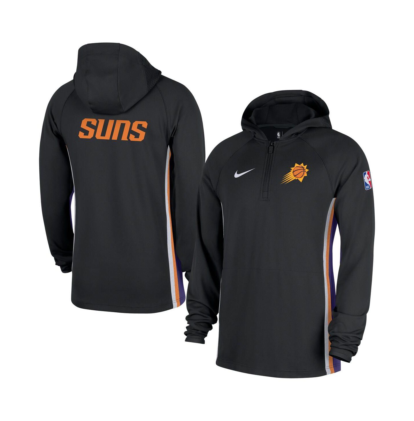 Мужская куртка Nike Black Phoenix Suns Authentic On Court Zone Quarter-Zip Dri-FIT Hoodie Jacket — фото 1