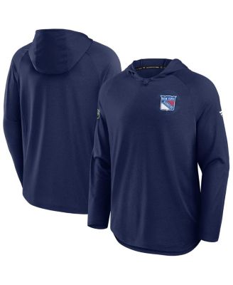 Men's Navy New York Rangers Authentic Pro Rink Raglan Hoodie
