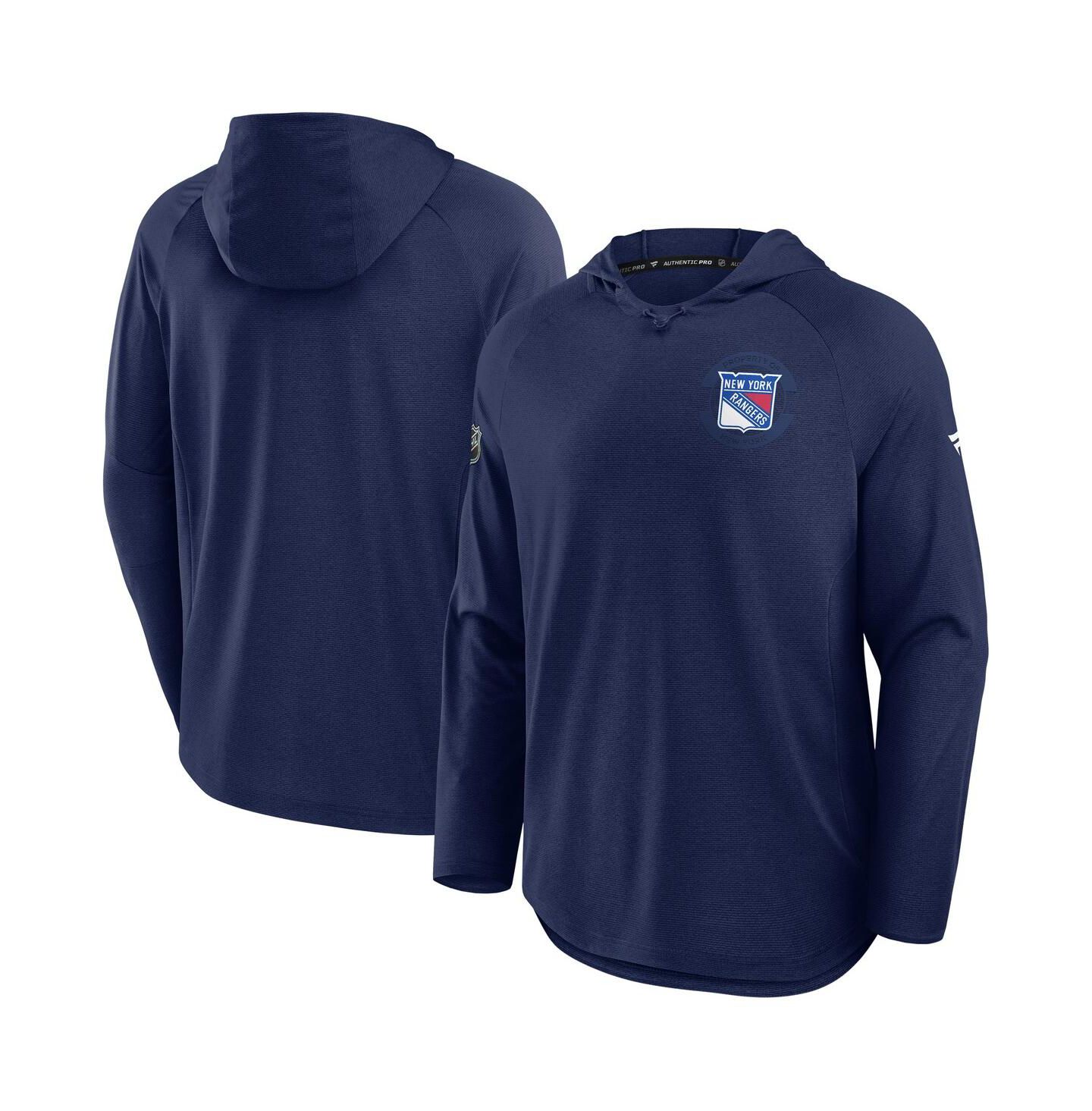 Мужское худи Fanatics Navy New York Rangers Authentic Pro Rink Raglan — фото 2
