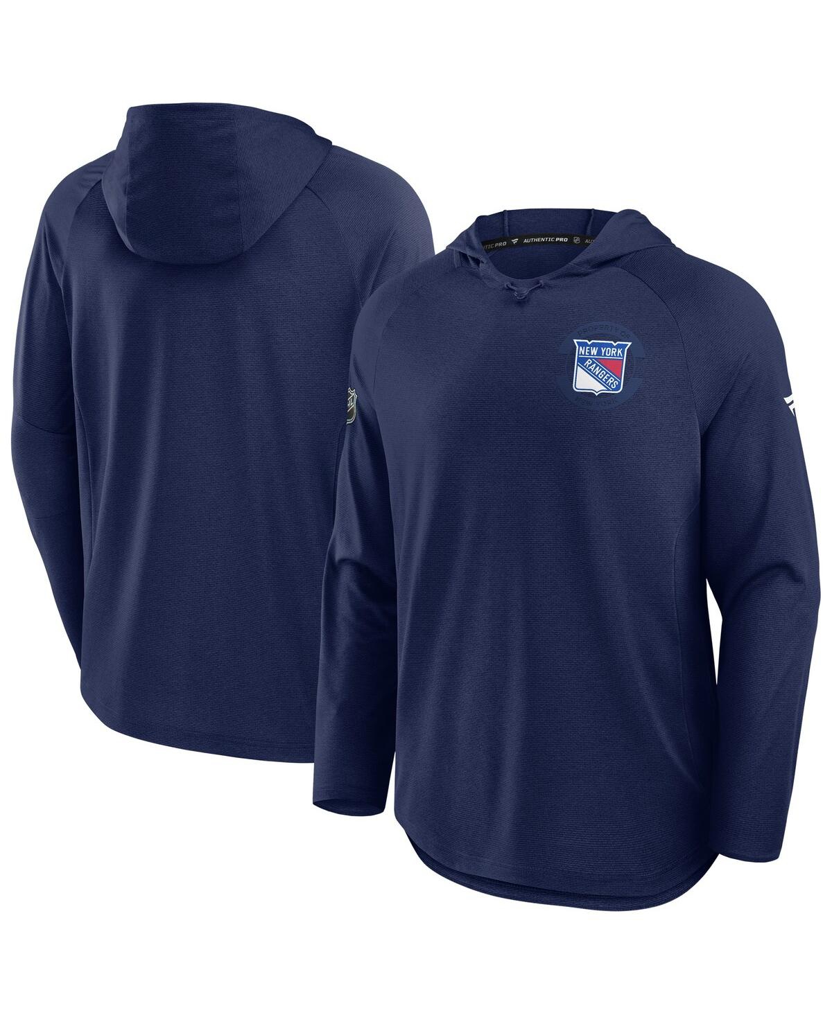 Fanatics Men's Navy New York Rangers Authentic Pro Rink Raglan Hoodie