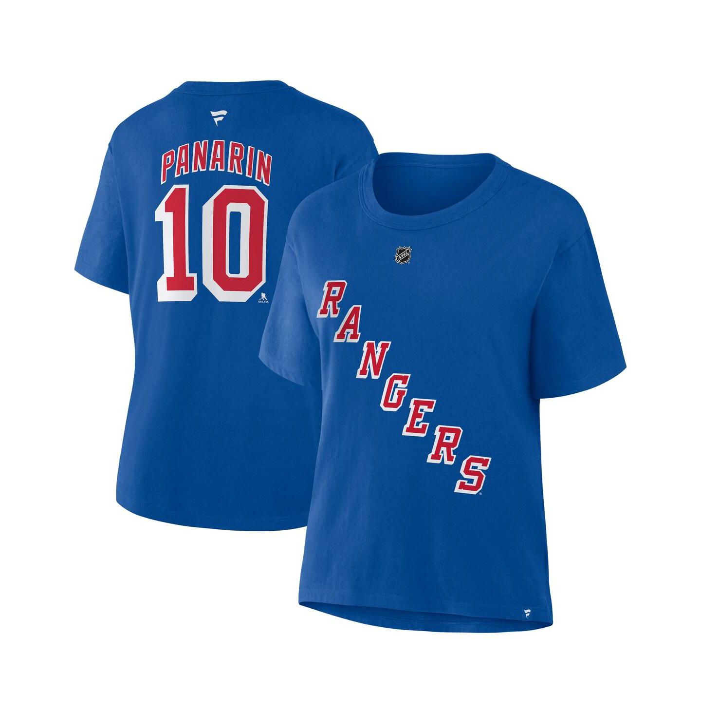 Женская футболка Fanatics Artemi Panarin Blue New York Rangers Authentic Stack Name & Number — фото 1