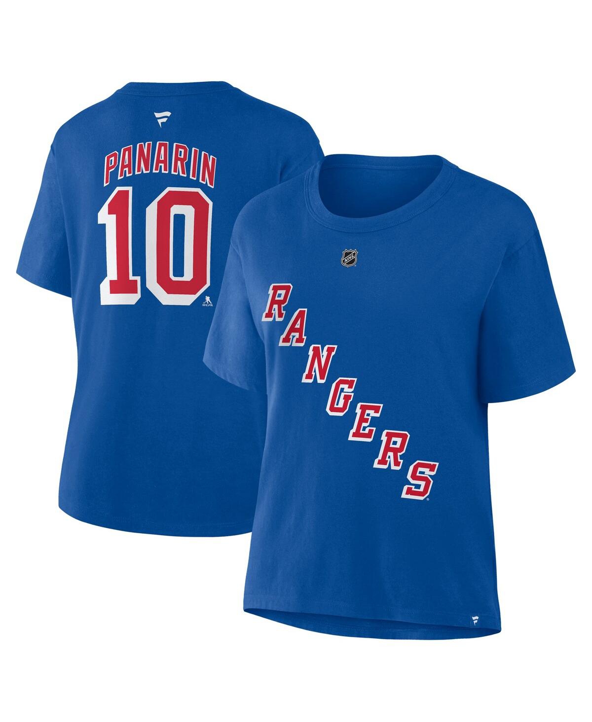 Fanatics Women's Artemi Panarin Blue New York Rangers Authentic Stack Name Number T-shirt In Blue