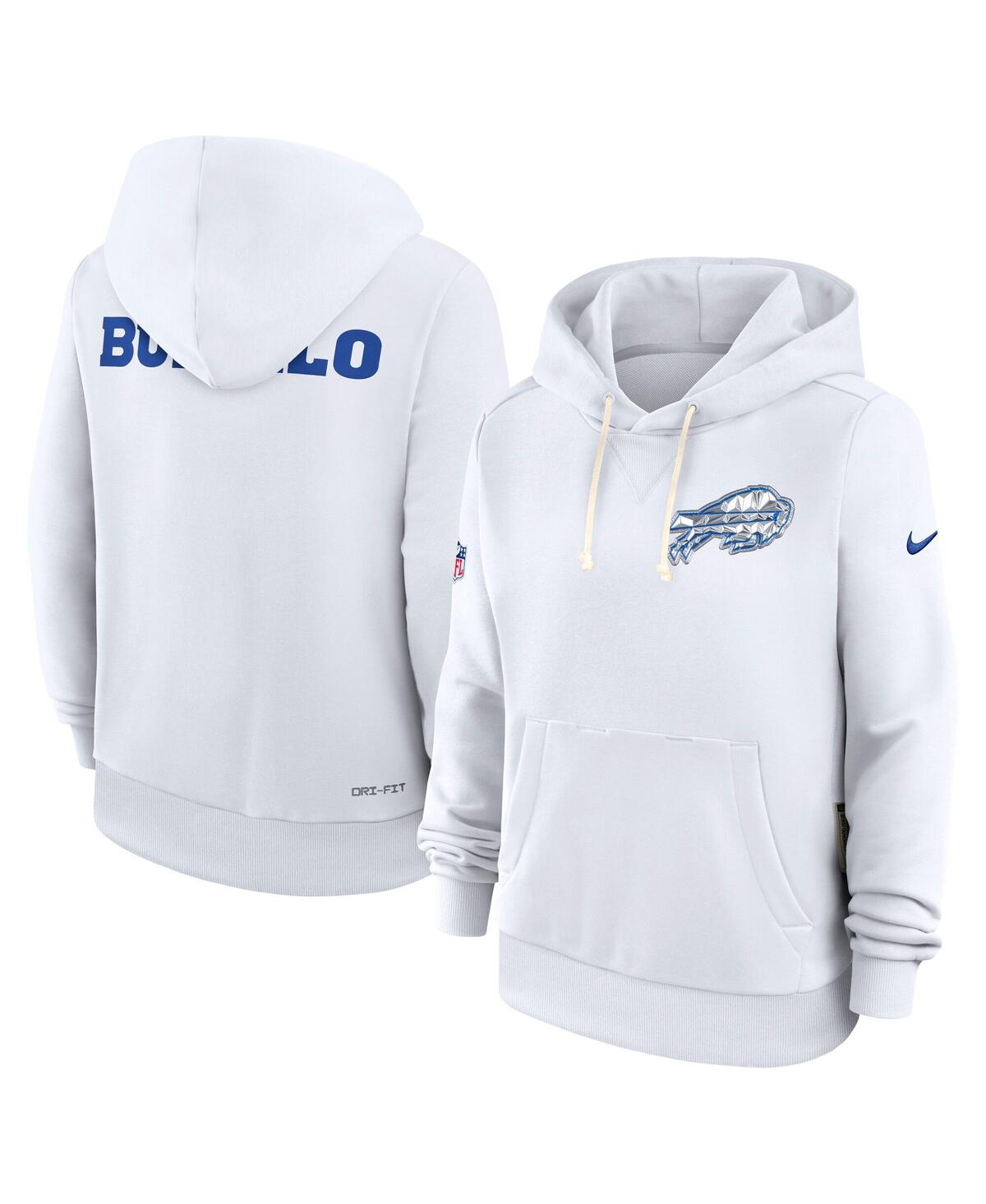 Nike Women's White Buffalo Bills 2025 Rivalries Collection Standard Issue Sideline Dri-fit Hoodie In White