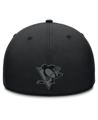 Men's Black Pittsburgh Penguins Authentic Pro Road Team Code Flex Hat