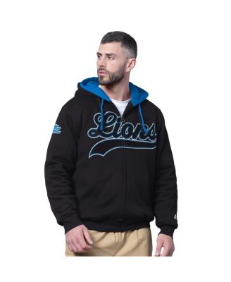 Starter - Men's Black Detroit Lions Big Shot Full-Zip Double Hoodie