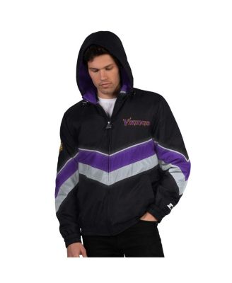 Starter - Men's Black/Purple Minnesota Vikings Thursday Night Gridiron Full-Zip Jacket