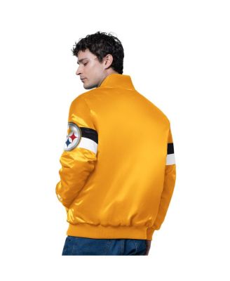 Men's Gold Pittsburgh Steelers Triple Option Full-Snap Varsity Jacket