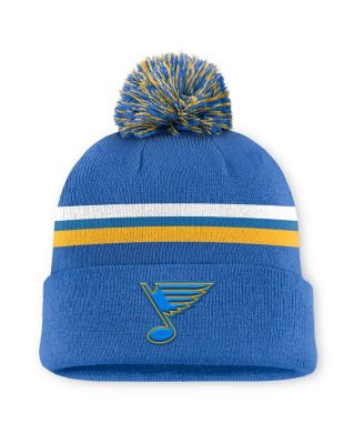Fanatics - Men's Blue St. Louis Blues Authentic Pro Rink Cuffed Knit Hat with Pom