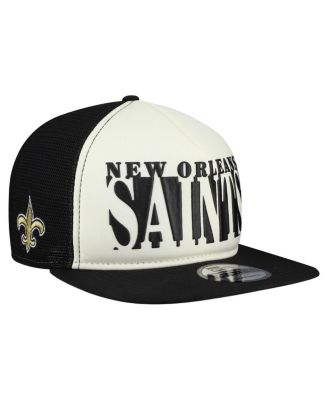New Era - Men's Cream/Black New Orleans Saints Cutout A-Frame 9FIFTY Snapback Hat