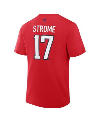 Men's Dylan Strome Red Washington Capitals Authentic Stack Name Number T-Shirt