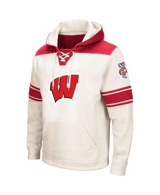 Men's Cream Wisconsin Badgers 2.0 Lace-Up Hoodie