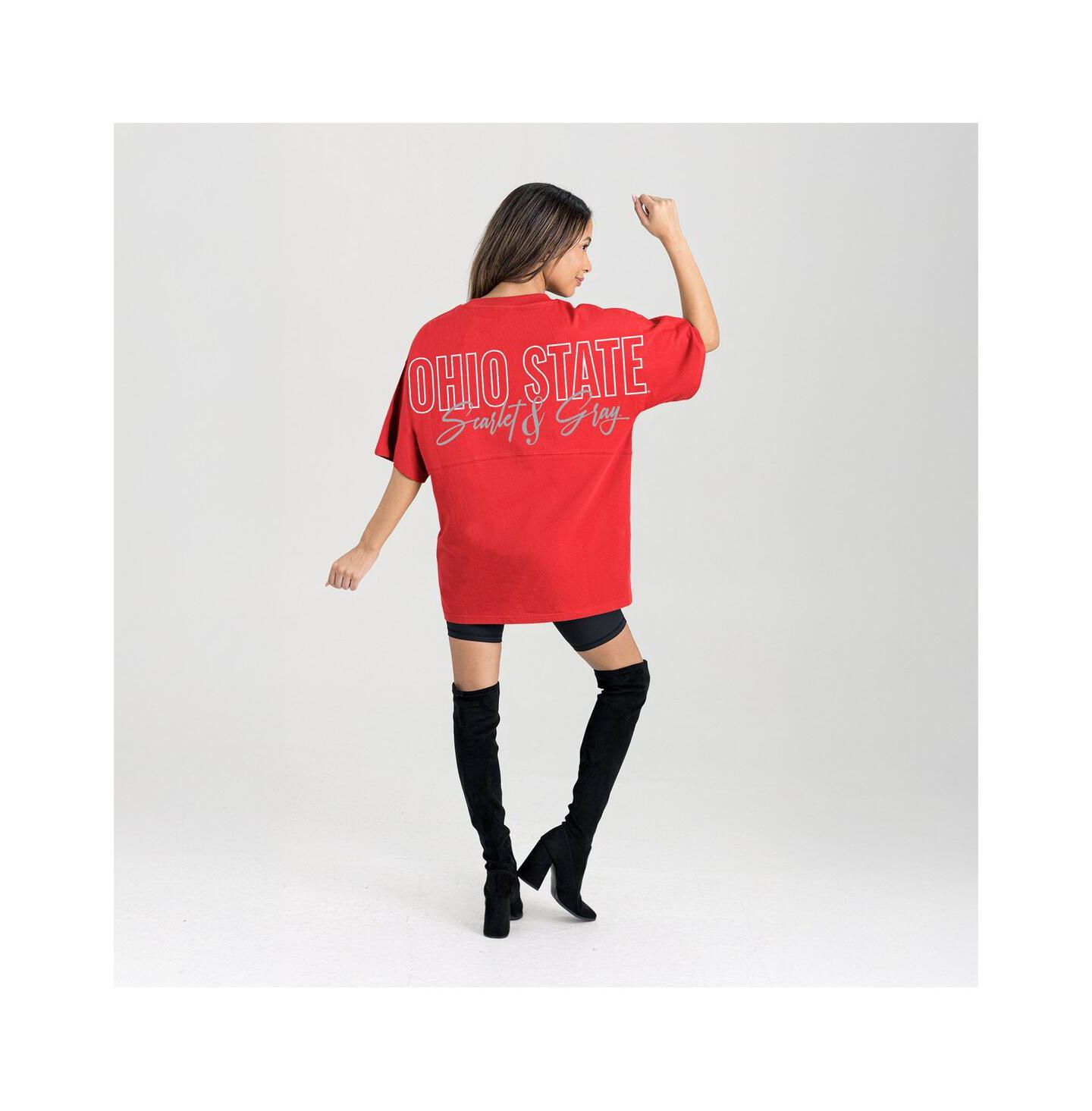 Женская футболка Gameday Couture Scarlet Ohio State Buckeyes Oversized Back at Ya — фото 4