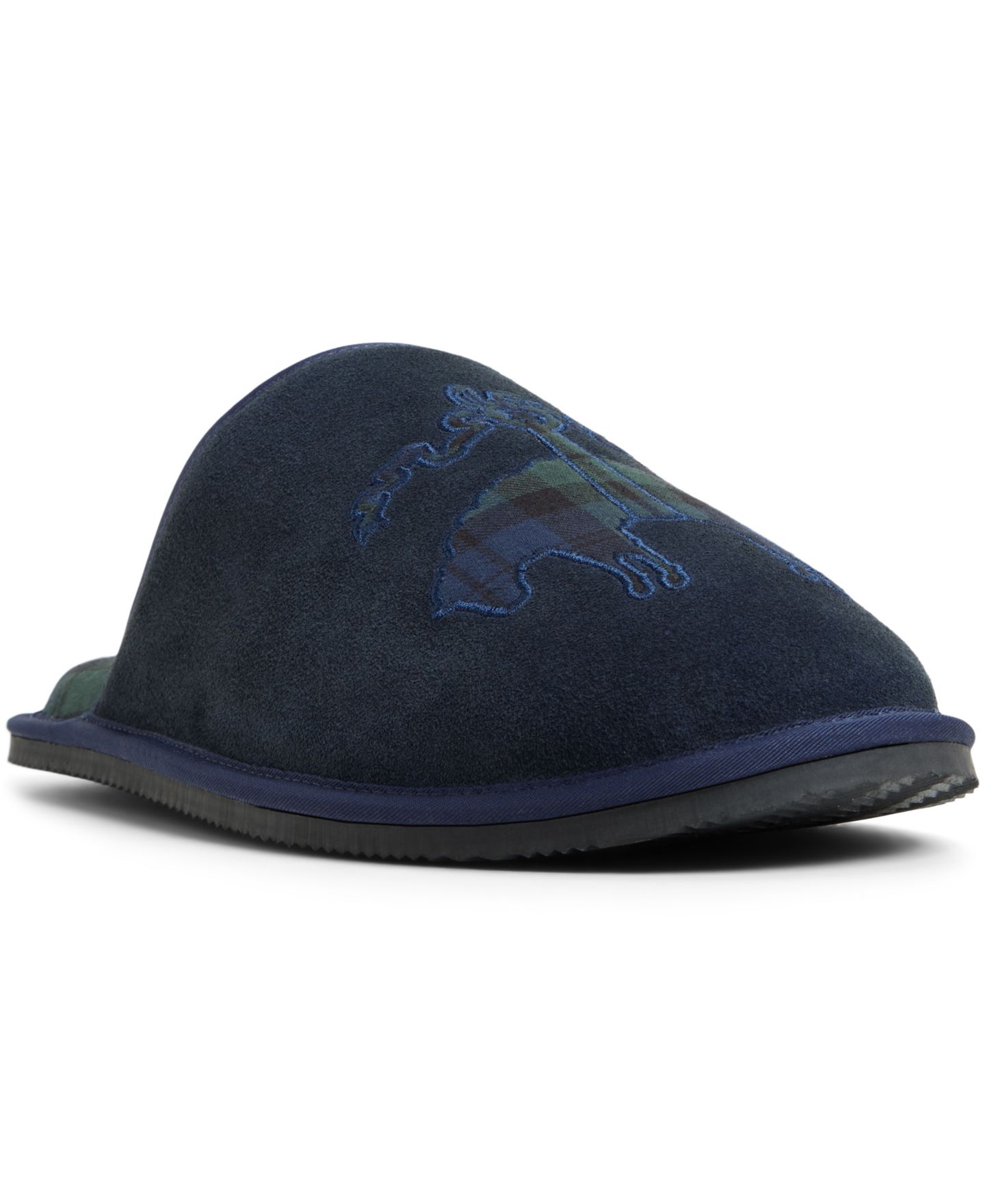 Мужские тапочки Brooks Brothers Suede Slippers, цвет: Замшевый зелёный — фото 1