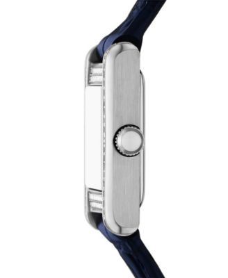 Women's Two-Hand Blue Leather Watch, 26mm