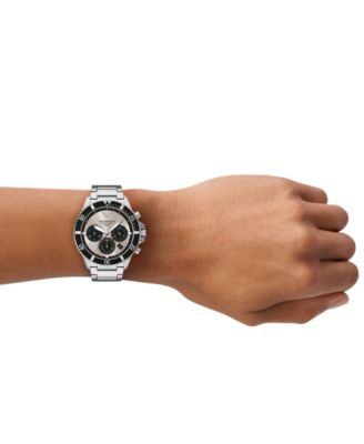 Men's World Explorer Solar-Powered Chronograph Stainless Steel Watch, 43.5mm