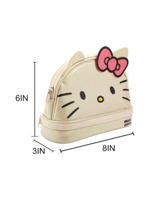 Character Face White Glitter 6" Cosmetic Pouch