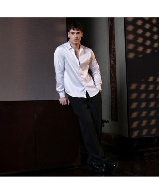 Men's Chalk White Satin Lustre Shirt