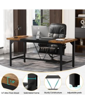 63 x 31.5 inches Computer Desk, Sturdy Large Office Desk, Premium 2 Person Long Desks