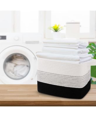 Set of 3 Woven Cotton Rope Storage Baskets – Soft, Durable, Machine Washable