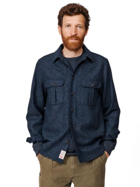 Мужская рубашка Aubin Ravendale Wool, цвет: Тёмно-синий