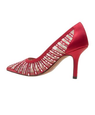 PAOLA | Mesh Beaded Satin Stiletto Pump