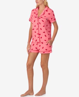 Women's 2-Piece Sleepwear Short-Sleeve Shirt and Pajama Shorts Set