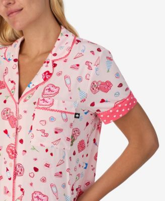 Women's 2-Piece Sleepwear Short-Sleeve Shirt and Pajama Shorts Set