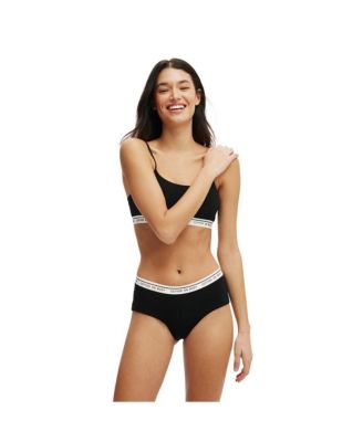 Women's Branded Cotton Scoop Bralette