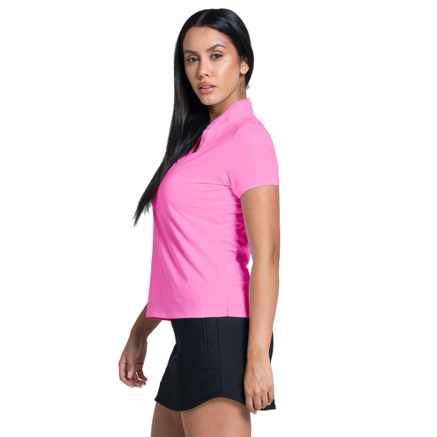 Женское поло Lucky In Love Pleated Placket Short Sleeve Golf Polo, цвет: Taffy — фото 2