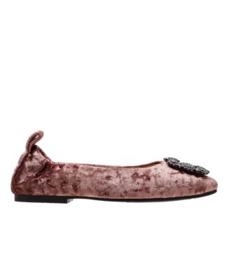 MINA Women's Glam Sparkly Medallion Ballet Flat