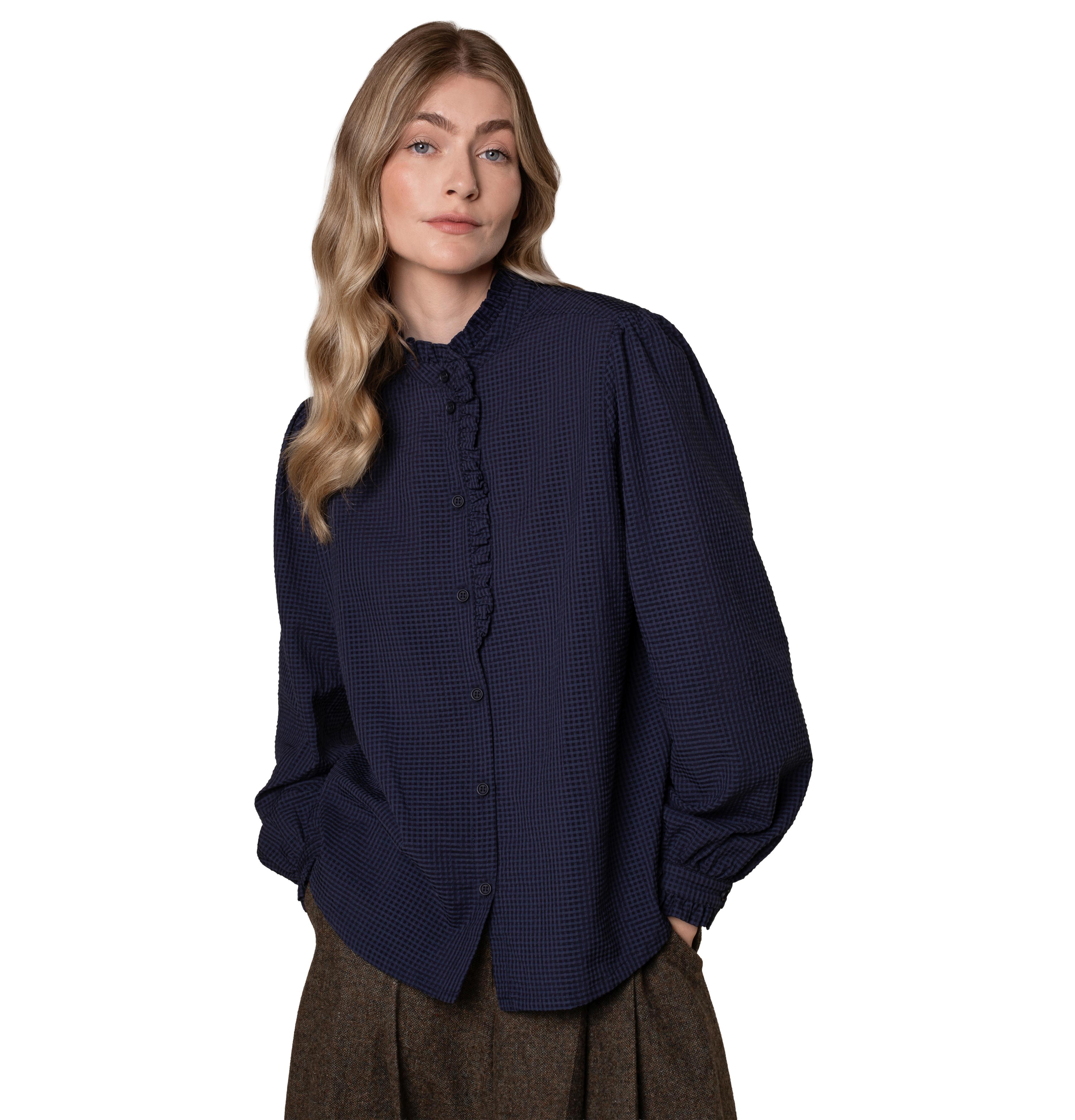 Celtic & Co. Women's Textured Frill Collar Blouse