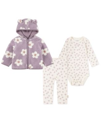 Huggies - Baby Girl 3-Piece Floral Jacket, Bodysuit and Pants Set