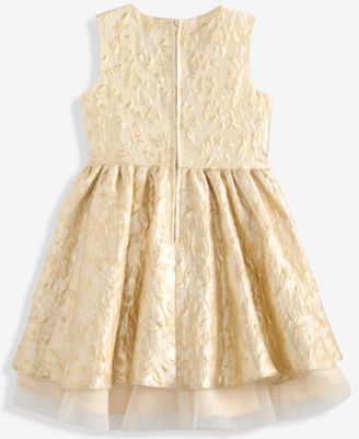 Girls' 2T-6X Brocade Sleeveless Dress