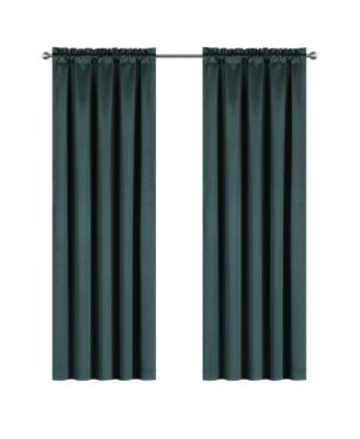 Set Of 2 Piece Crinkle Sheer Rod Pocket Christmas Curtain Panels - 84 in. Long - Evergreen