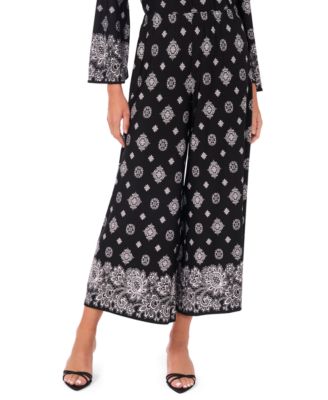 Petite Side Slit Wide Leg Pants