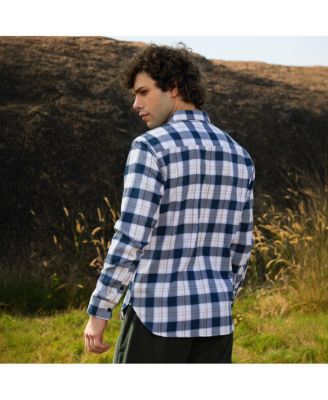 Men's Navy Blue Bi-Buffalo Check Shirt