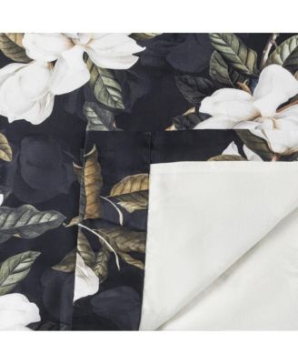 Magnolia Lined 3" Rod Pocket Curtain Panel Pair with Tiebacks 100" x 63" Black