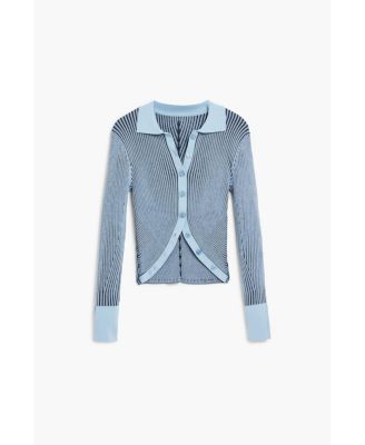 Women's Striped button sweater