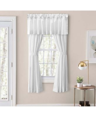 Ellis Classic Tailored Design in a Perma Press Fabric 3" Rod Pocket Tailored Pair with Ties 80"x72" White