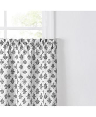 Manchester Window Treatment 1.5" Rod Pocket 100% Cotton Curtain Tiers 50" x 30" Black