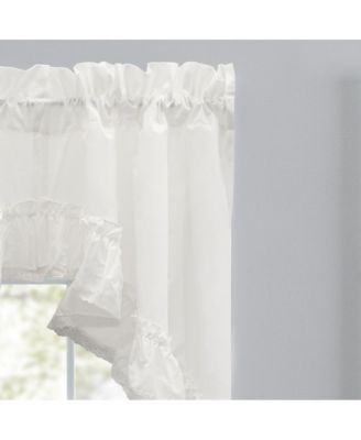 Madelyn Ruflled Victorian 1.5" Rod Pocket Swag for Windows Lace Edge 82" x 38" Natural