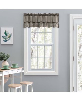 Ellis Stacey 1.5" Rod Pocket High Quality Fabric Solid Color Window Ruffled Filler Valance 54"x13" Grey