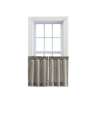 Ellis Stacey Solid Color Window 1.5" Rod Pocket High Quality Fabric Tailored Tier Pair 56"x24" Grey
