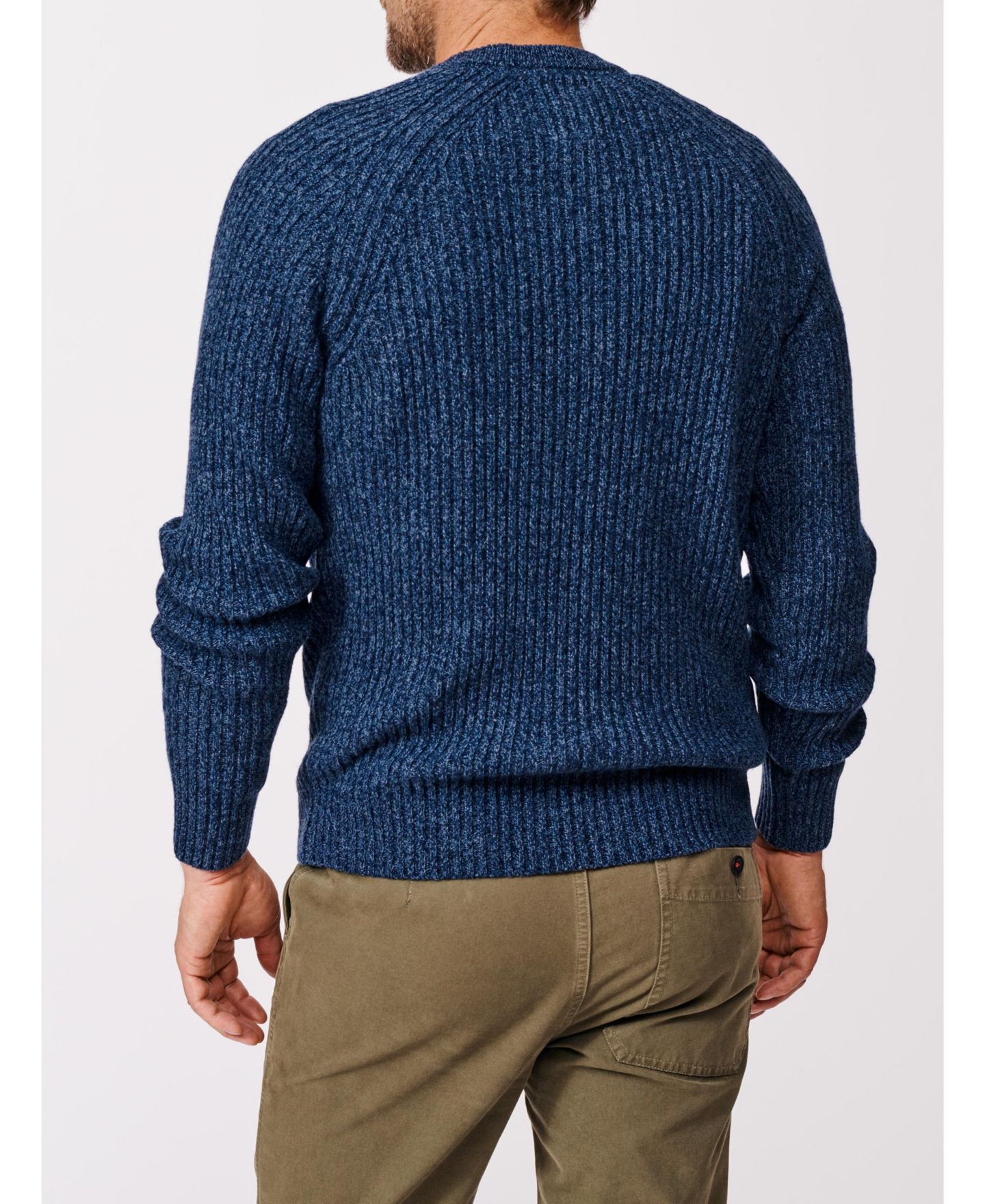 Мужской свитер Aubin Ray Fisherman Rib Crew Neck, цвет: Синий — фото 6