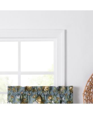 Ellis Bella Rose Stylish Medium Scale Printed Floral Pattern 1.5" Rod Pocket Tier 56"x36" Wedge